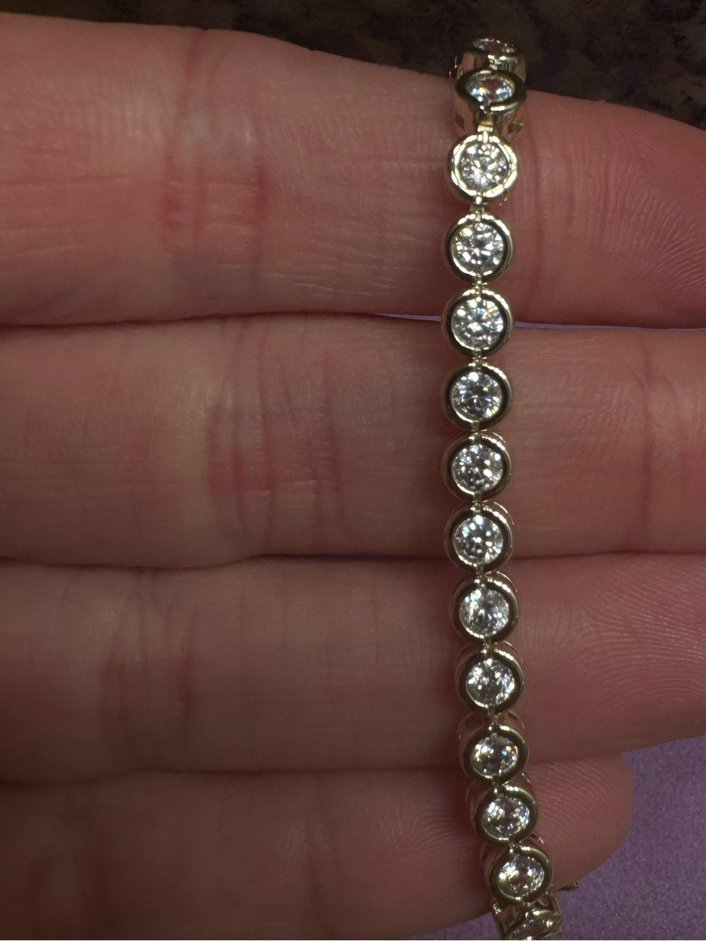 Melinda Maria Gold and White Tennis Bracelet - Picture 4 of 4